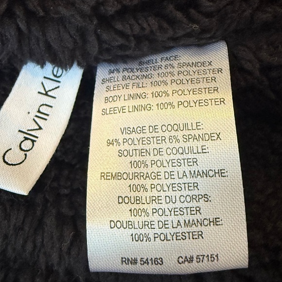 Mens Calvin Klein Winter Coat Snow Hooded  Faux Sherpa Lined Jacket XXL Navy - Picture 10 of 15